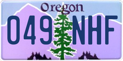 OR license plate 049NHF