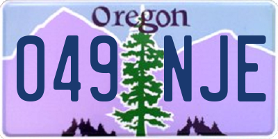 OR license plate 049NJE