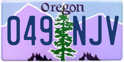 OR license plate 049NJV