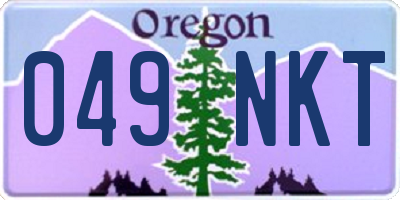 OR license plate 049NKT