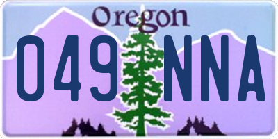 OR license plate 049NNA