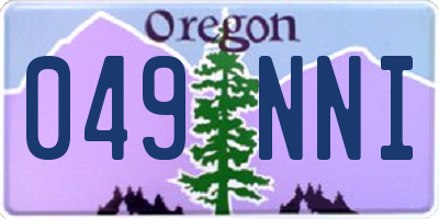 OR license plate 049NNI