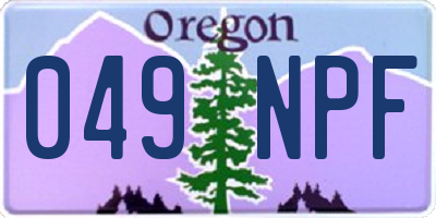 OR license plate 049NPF