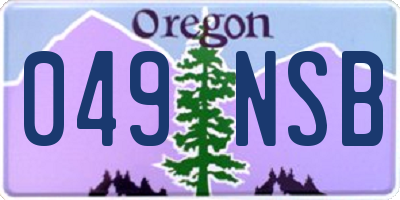 OR license plate 049NSB