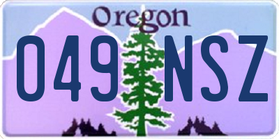 OR license plate 049NSZ