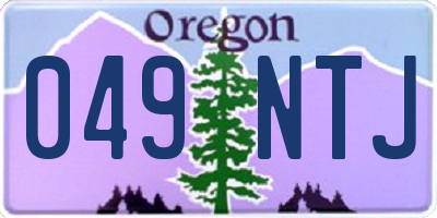 OR license plate 049NTJ