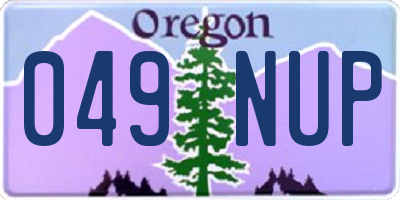 OR license plate 049NUP