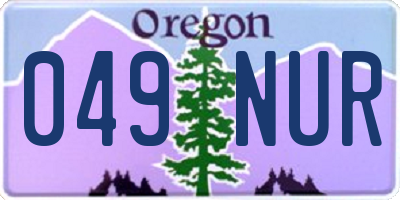 OR license plate 049NUR