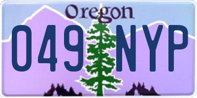 OR license plate 049NYP