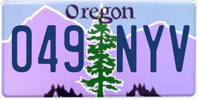 OR license plate 049NYV