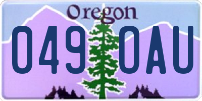 OR license plate 049OAU