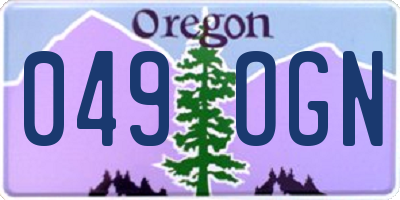OR license plate 049OGN