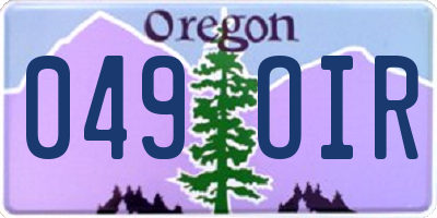 OR license plate 049OIR