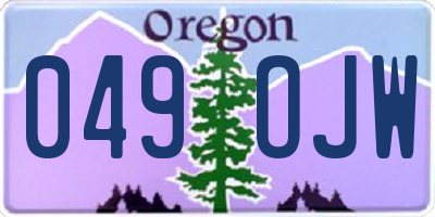 OR license plate 049OJW
