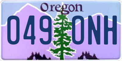OR license plate 049ONH