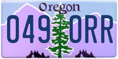 OR license plate 049ORR