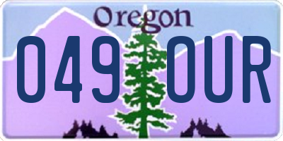 OR license plate 049OUR