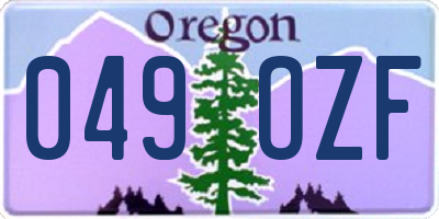 OR license plate 049OZF