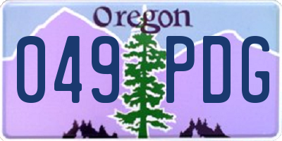 OR license plate 049PDG