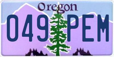 OR license plate 049PEM