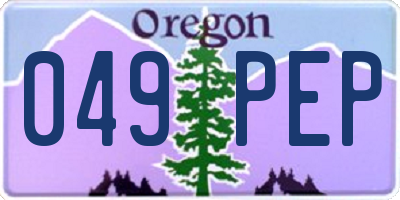 OR license plate 049PEP
