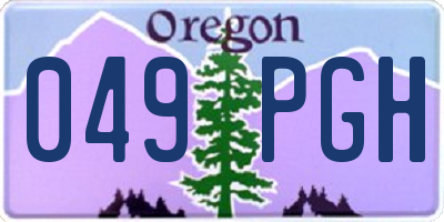 OR license plate 049PGH