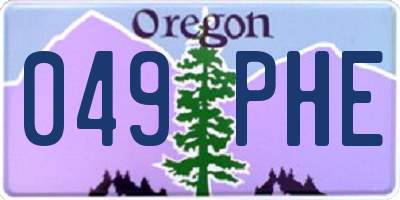OR license plate 049PHE