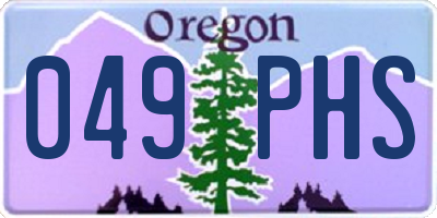 OR license plate 049PHS