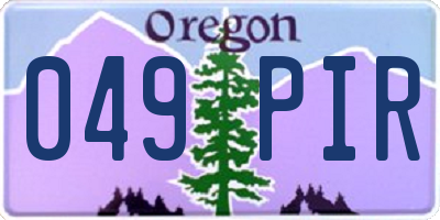 OR license plate 049PIR