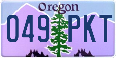 OR license plate 049PKT