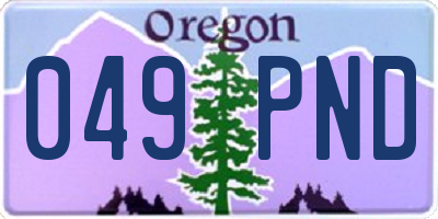 OR license plate 049PND