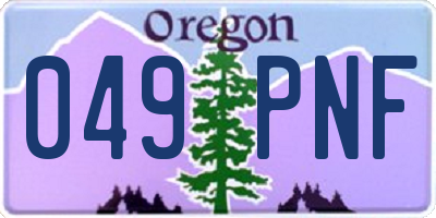 OR license plate 049PNF