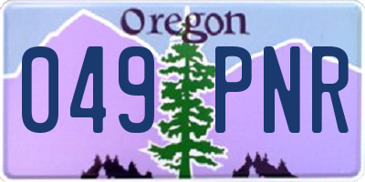 OR license plate 049PNR
