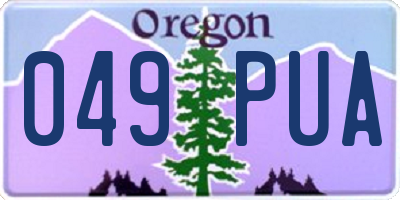 OR license plate 049PUA