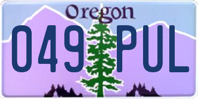 OR license plate 049PUL