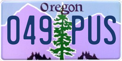 OR license plate 049PUS