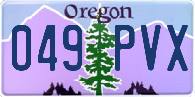 OR license plate 049PVX
