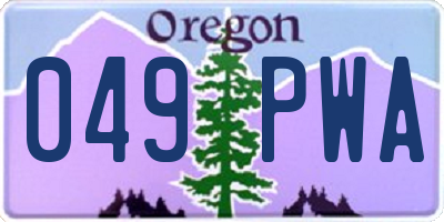 OR license plate 049PWA