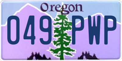 OR license plate 049PWP