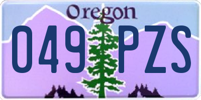 OR license plate 049PZS