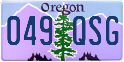 OR license plate 049QSG