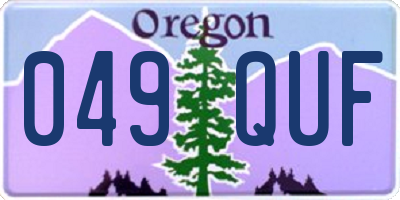 OR license plate 049QUF