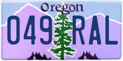 OR license plate 049RAL