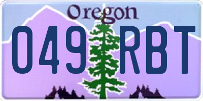 OR license plate 049RBT