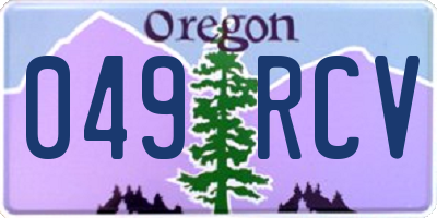 OR license plate 049RCV