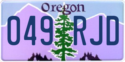 OR license plate 049RJD