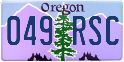 OR license plate 049RSC