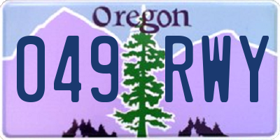 OR license plate 049RWY