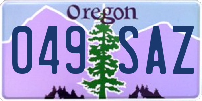 OR license plate 049SAZ