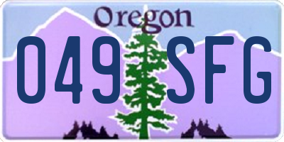 OR license plate 049SFG